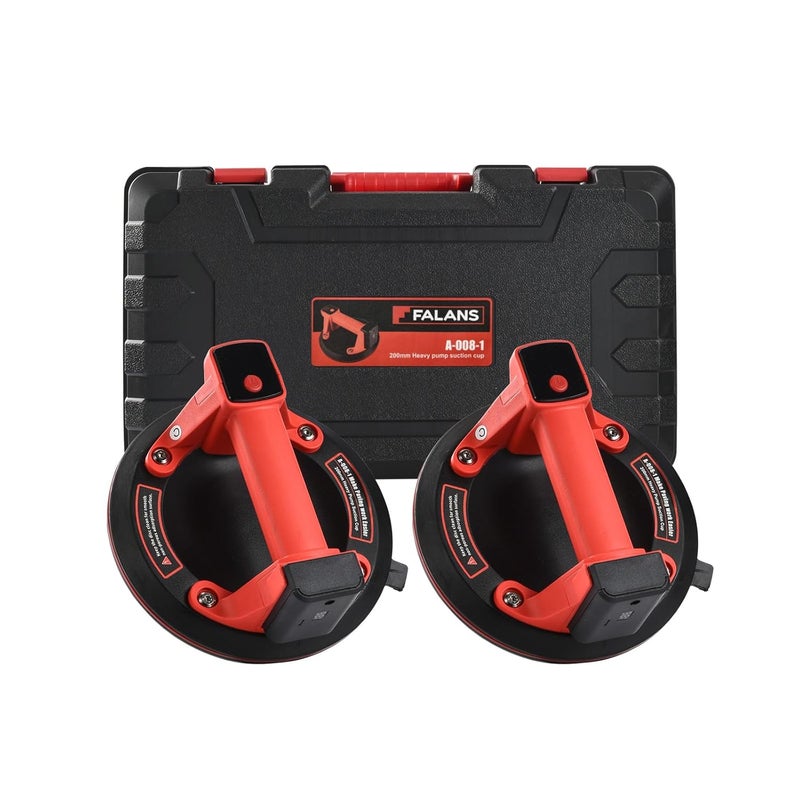 FALANS 2 Pack Glass Electric Suction Cups - 8" Heavy Duty Tile Suction Cup with 2x1500mAh Batteries,LCD Display - 440 LBS/200 KG Load Auto Stop/Suction Vacuum Cups - Image 1